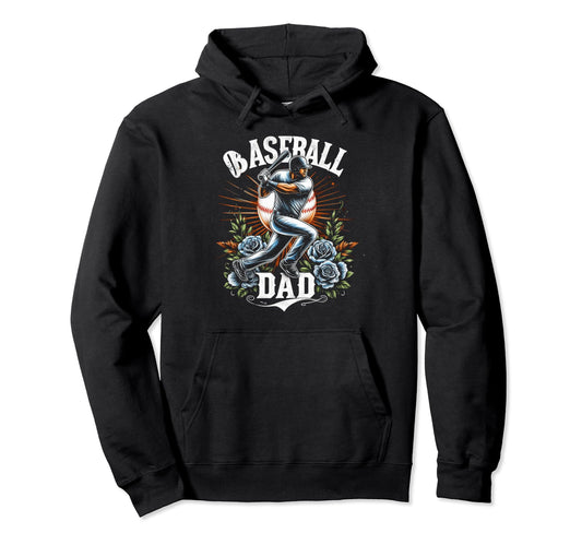 Baseball Dad Fathers Day Hoodie - Streetwear Style for Adults - T-Shirt, Sweatshirt, Hoodie