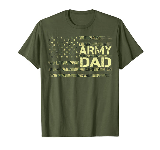 Army Dad Usa Flag Fathers Day 2022 T-Shirt - Custom Art Print Unisex - T-Shirt, Sweatshirt, Hoodie