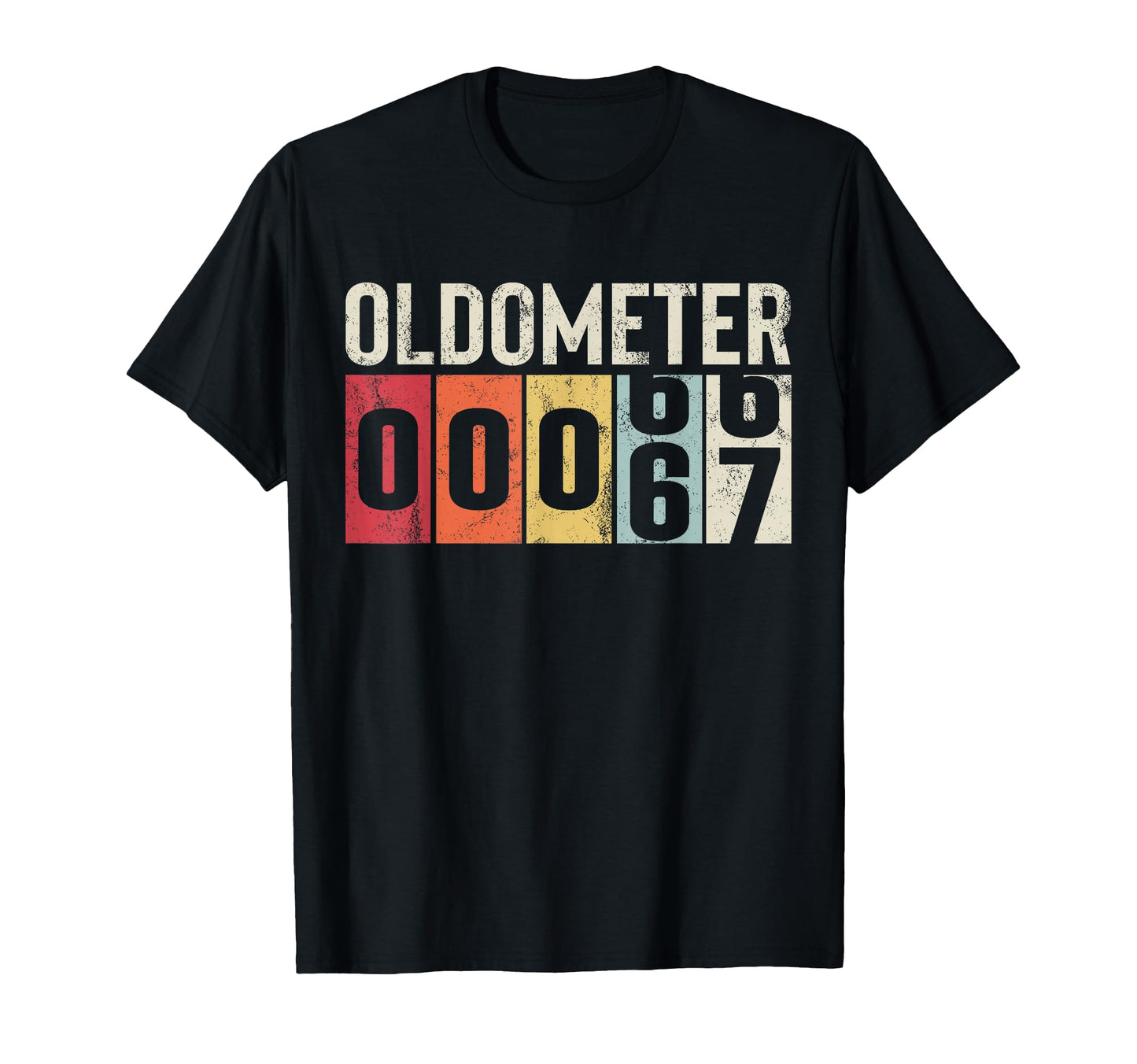 Funny 67 Years Old Oldometer 67Th T-Shirt - Minimalist Print for Adults - T-Shirt, Sweatshirt, Hoodie