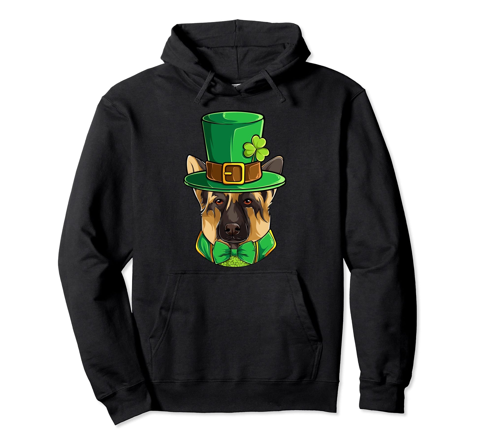 St Patricks Day German Shepherd Fun Irish Hoodie - Streetwear Style Unisex - T-Shirt, Sweatshirt, Hoodie