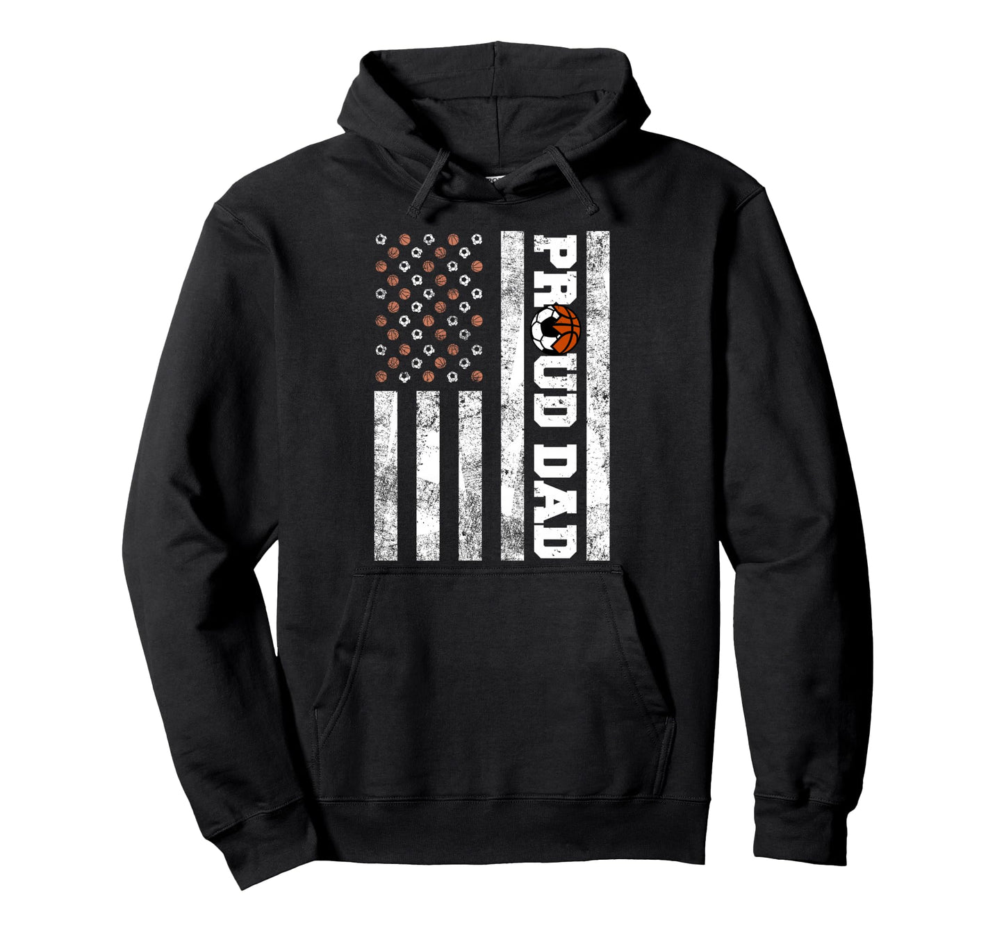 Proud Dad American Flag Funny Soccer Hoodie - Custom Art Print Unisex - T-Shirt, Sweatshirt, Hoodie