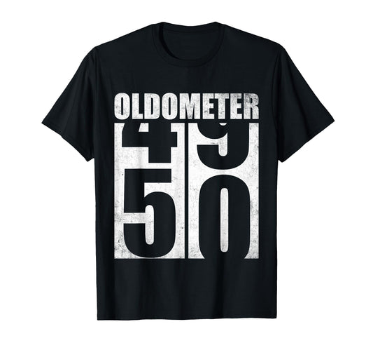 50Th Birthday Oldometer 49 50 Funny T-Shirt - Unique Graphic for Adults - T-Shirt, Sweatshirt, Hoodie