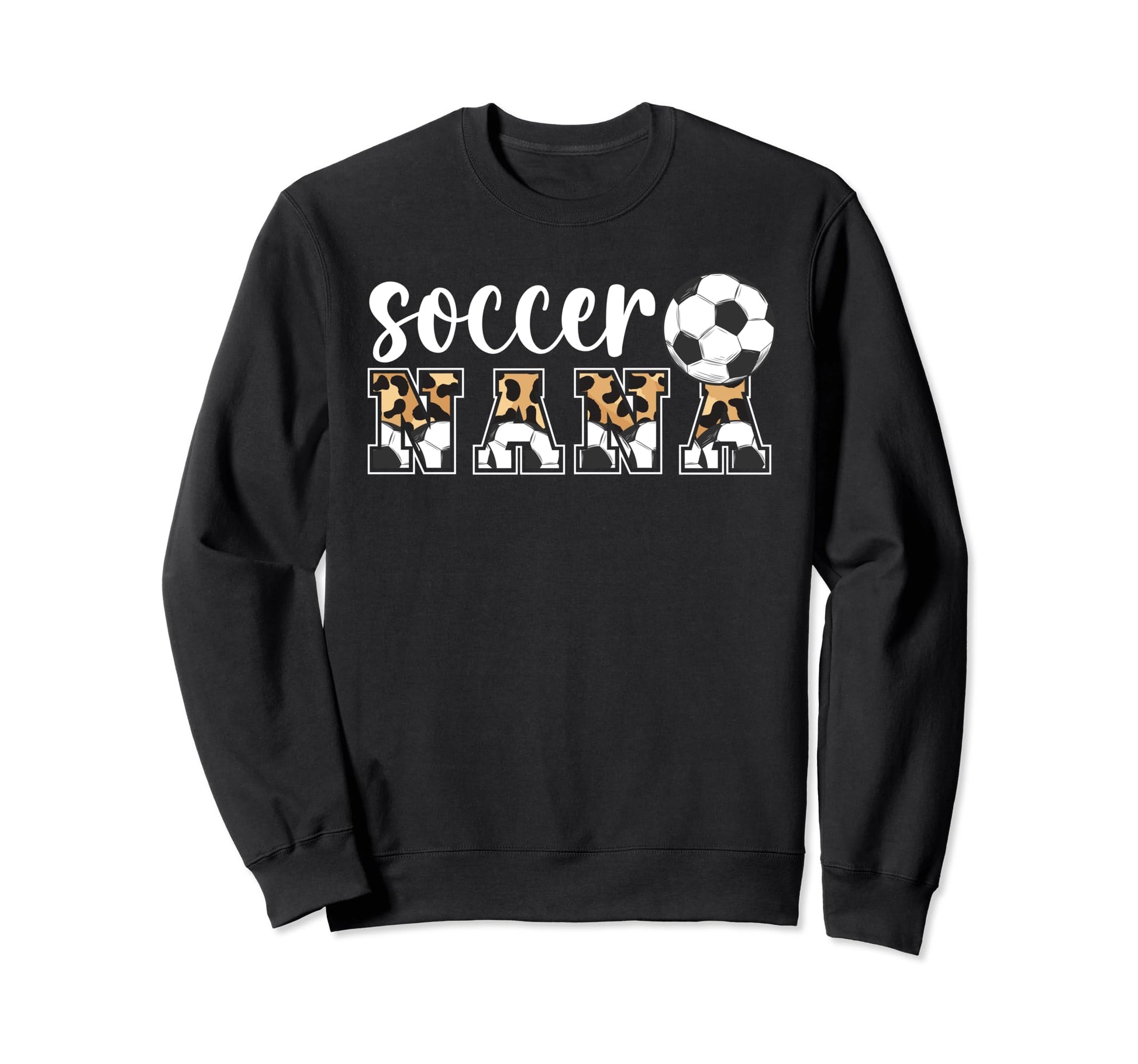 Soccer Nana Leopard Grandma Nana Soccer Sweatshirt - Graphic Print Unisex - T-Shirt, Sweatshirt, Hoodie