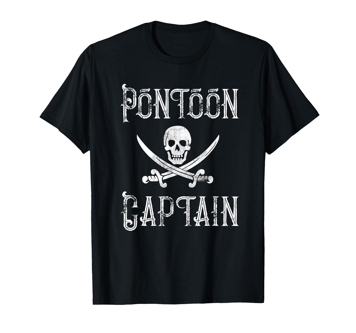 Pontoon Captain Pirate Skull Pontoon T-Shirt - Graphic Print Men Women - T-Shirt, Sweatshirt, Hoodie
