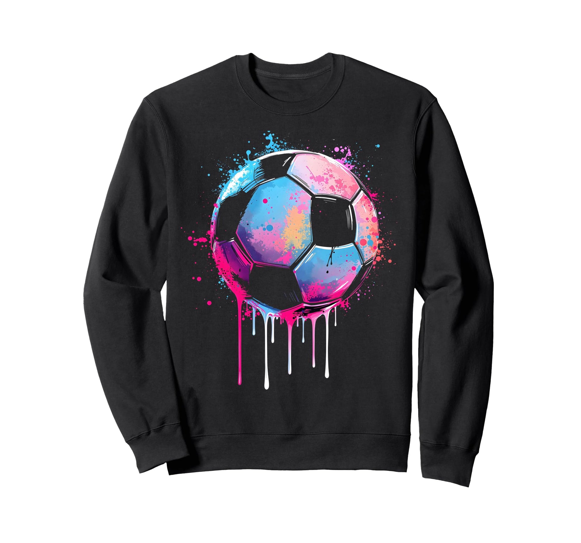 Soccer Awesome Colorful Soccer Drip Sweatshirt - Graphic Print Men Women - T-Shirt, Sweatshirt, Hoodie