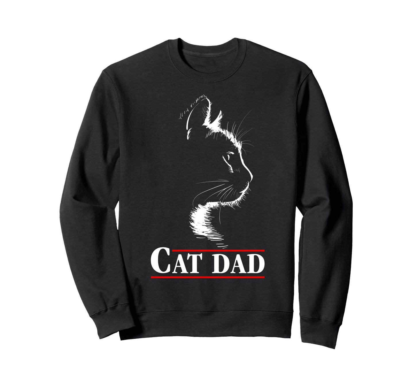 Cat Dad Fathers Day Cat Lovers Sweatshirt - Minimalist Print for Adults - T-Shirt, Sweatshirt, Hoodie
