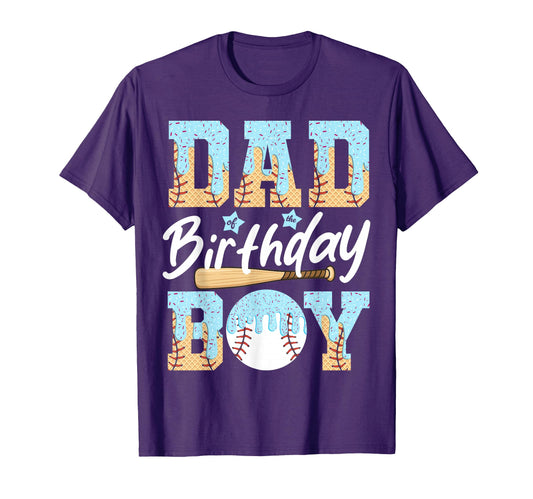 Baseball Ice Cream Drip Dad Birthday T-Shirt - Unique Graphic Unisex - T-Shirt, Sweatshirt, Hoodie