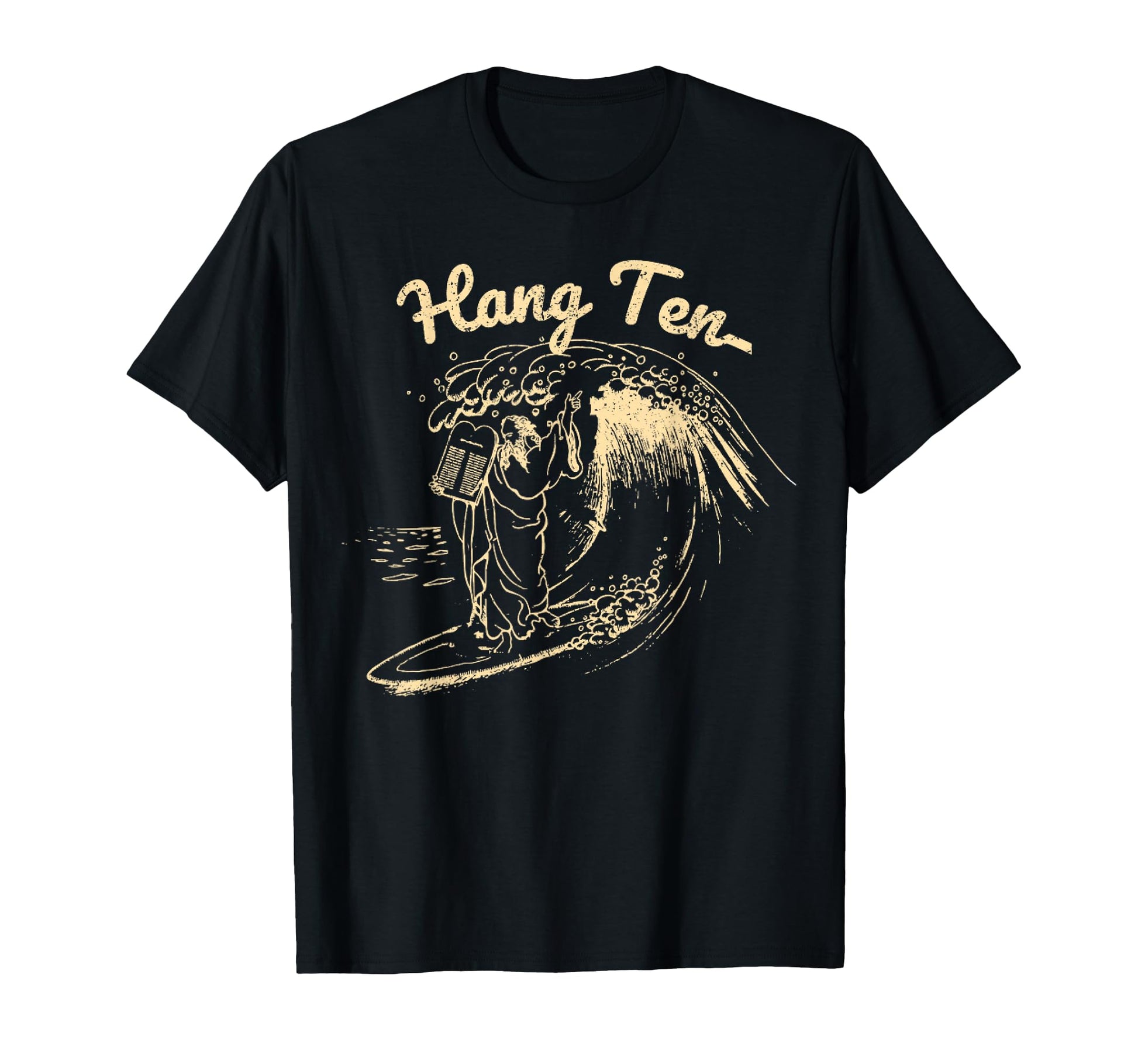 Surfing Moses Hang Ten T-Shirt - Casual Everyday Wear for Adults - T-Shirt, Sweatshirt, Hoodie