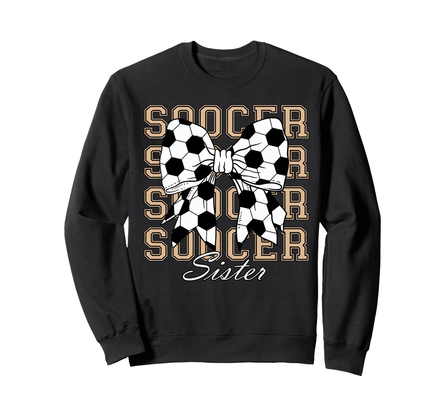 Soccer Sister Coquette Bow Soccer Sweatshirt - Aesthetic Graphic Men Women - T-Shirt, Sweatshirt, Hoodie