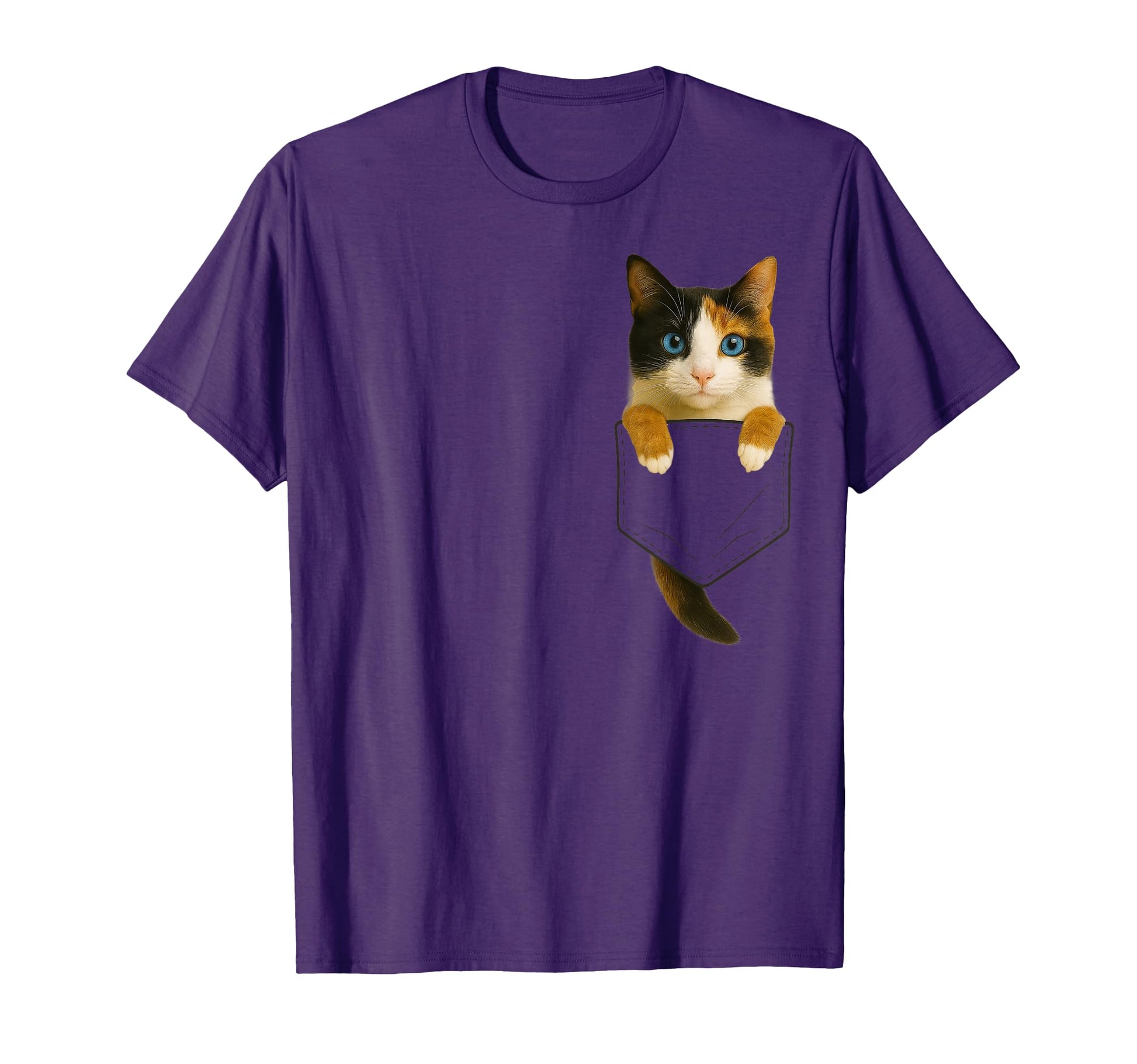 Calico Cat Pocket Funny Gifts Cat Mom T-Shirt - Trendy Graphic Men Women - T-Shirt, Sweatshirt, Hoodie