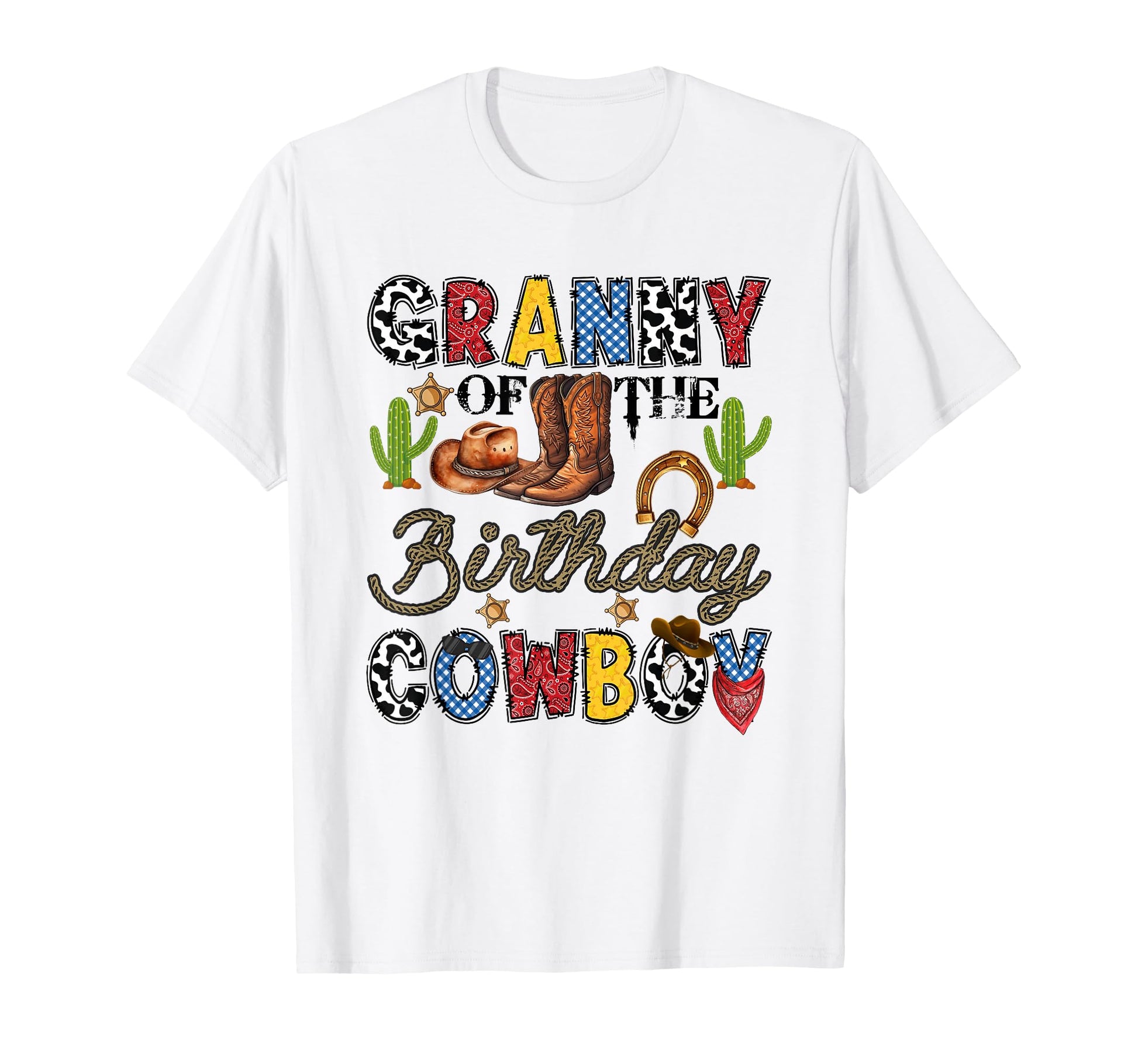 Granny Birthday Cowboy Western T-Shirt - Minimalist Print Men Women - T-Shirt, Sweatshirt, Hoodie