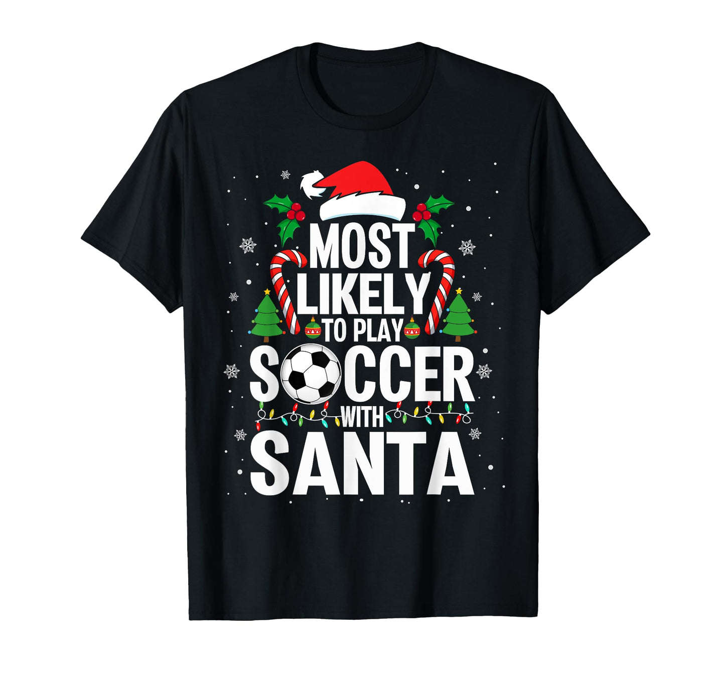 Play Soccer Santa Soccer Fans Ugly T-Shirt - Custom Art Print for Adults - T-Shirt, Sweatshirt, Hoodie