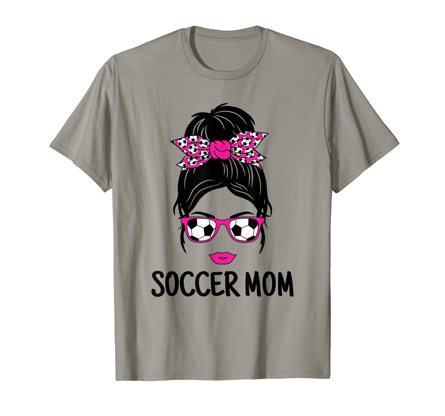 Funny Soccer Mom Messy Bun Soccer Lover T-Shirt - Unique Graphic Unisex - T-Shirt, Sweatshirt, Hoodie
