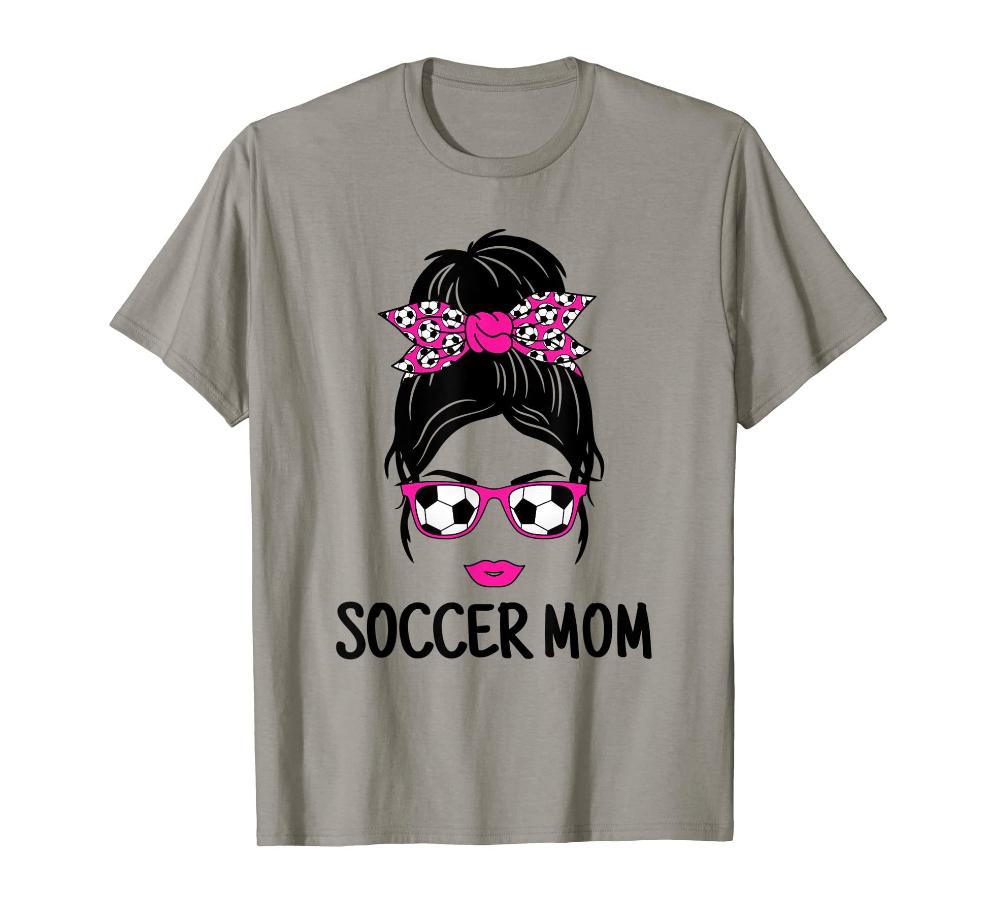 Funny Soccer Mom Messy Bun Soccer Lover T-Shirt - Unique Graphic Unisex - T-Shirt, Sweatshirt, Hoodie