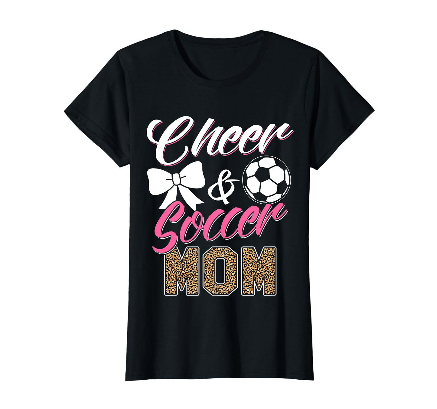Funny Soccer Cheer Mom Leopard T-Shirt - Aesthetic Graphic for Adults - T-Shirt, Sweatshirt, Hoodie