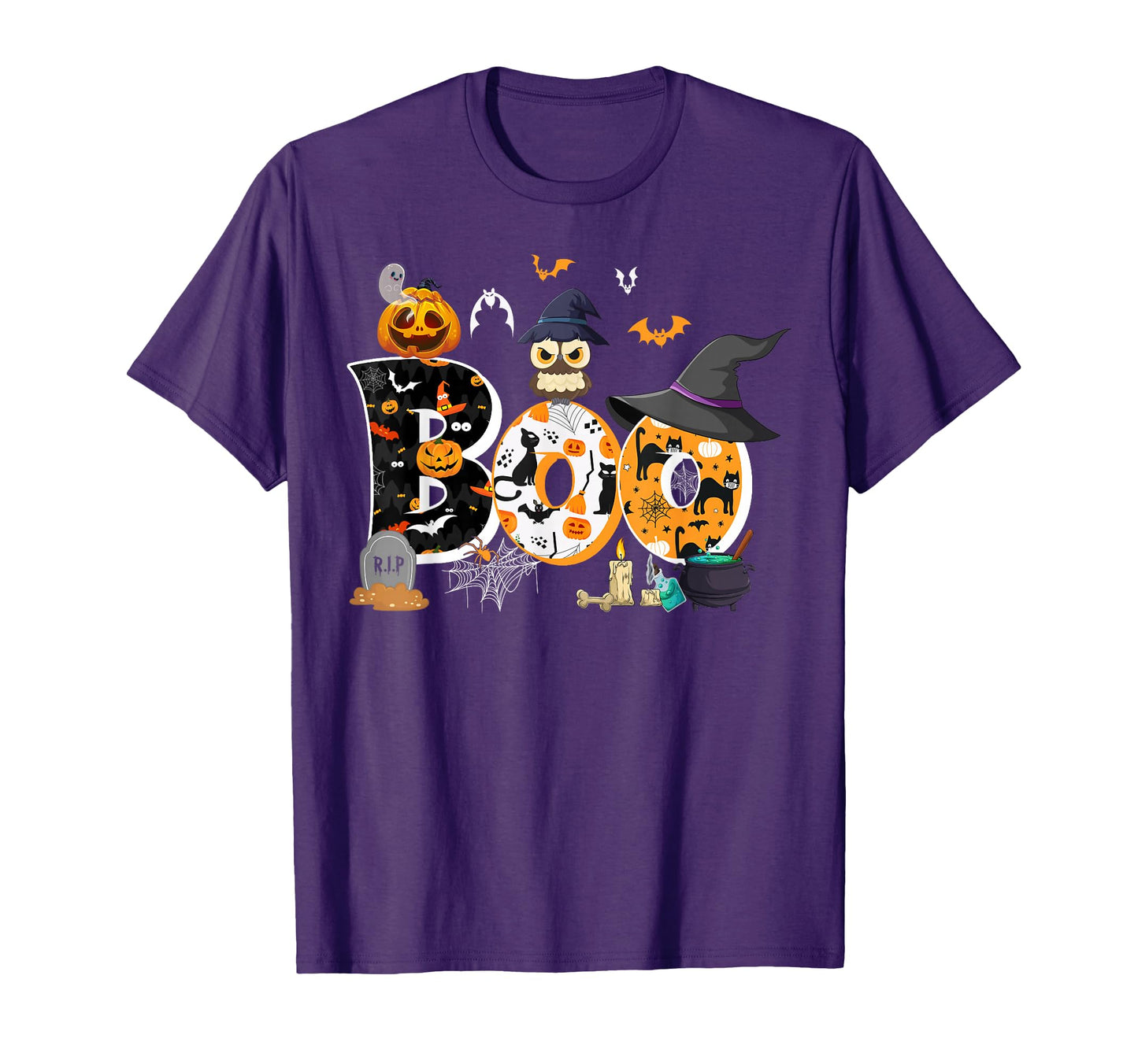 Halloween Costume Boo Owl Witch Hat T-Shirt - Novelty Apparel Unisex - T-Shirt, Sweatshirt, Hoodie