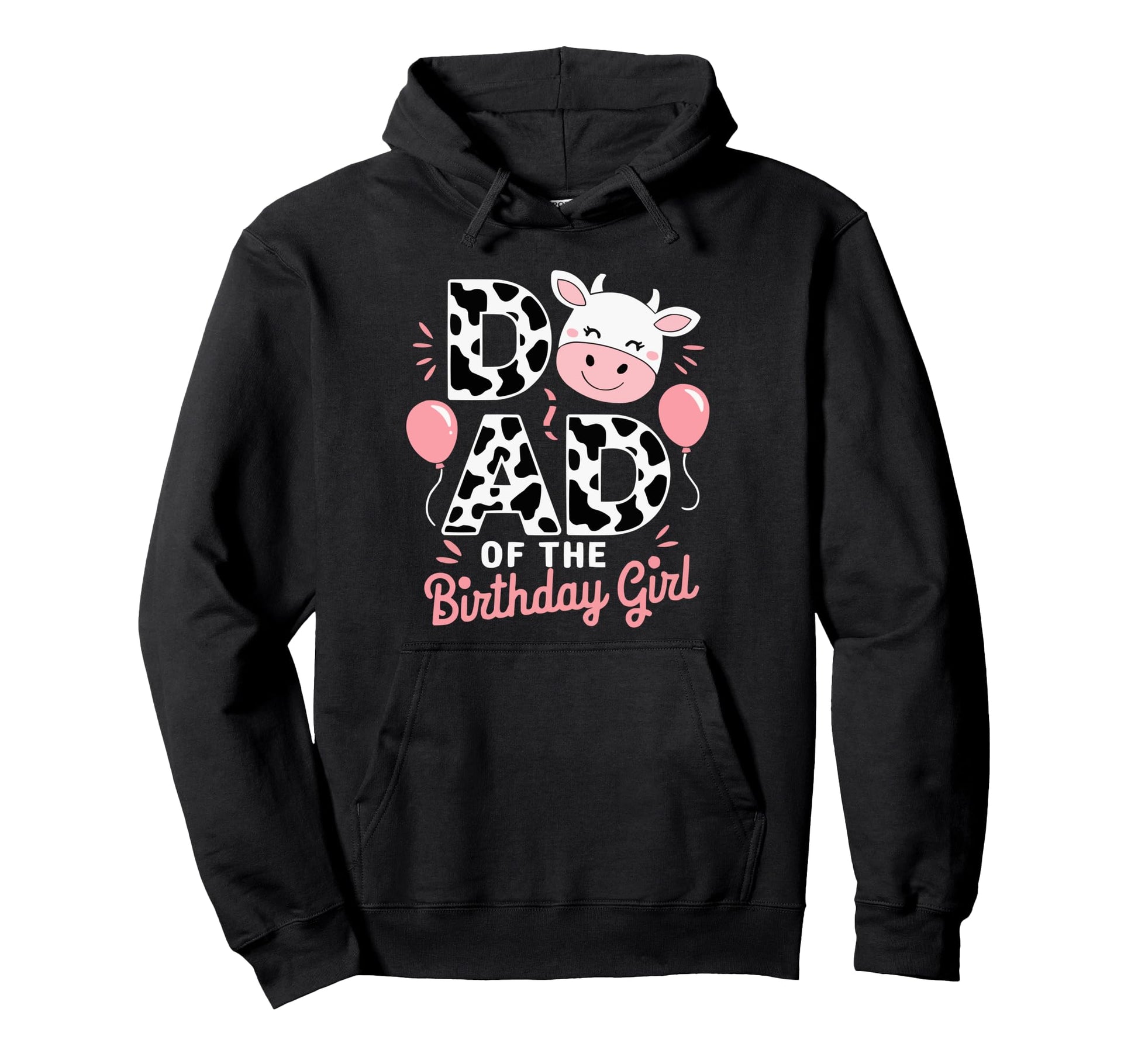 Dad Birthday Cow Themed Party Father Hoodie - Minimalist Print for Adults - T-Shirt, Sweatshirt, Hoodie