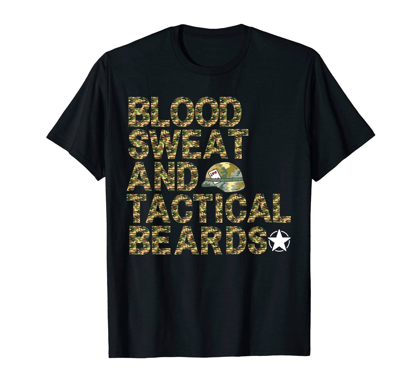 Mens Funny Bearded Military Army Dad T-Shirt - Unique Graphic Men Women - T-Shirt, Sweatshirt, Hoodie