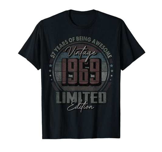 1969 57 Year Old 57Th Birthday T-Shirt - Custom Art Print for Adults - T-Shirt, Sweatshirt, Hoodie