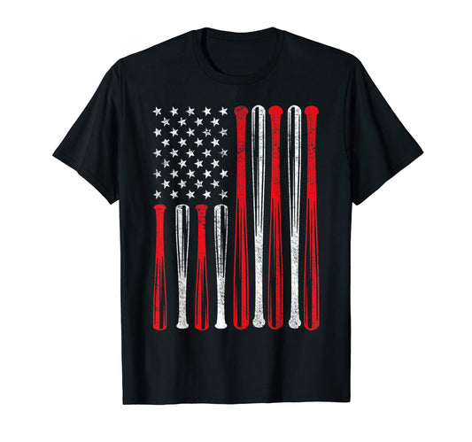 American Flag Baseball Dad 4Th July T-Shirt - Unique Graphic Men Women - T-Shirt, Sweatshirt, Hoodie