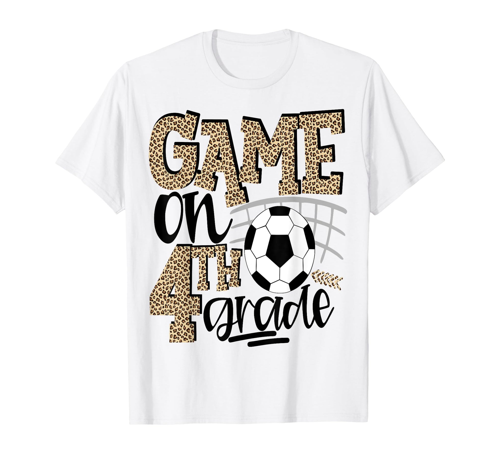 4Th Grade Soccer First Day School Leopard T-Shirt - Graphic Print Unisex - T-Shirt, Sweatshirt, Hoodie