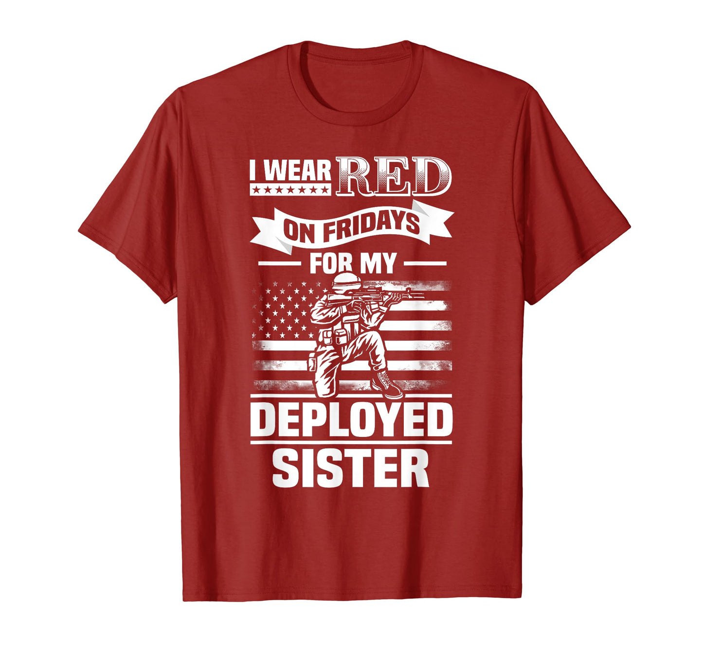 Red Friday My Sister Military Troops T-Shirt - Graphic Print for Adults - T-Shirt, Sweatshirt, Hoodie