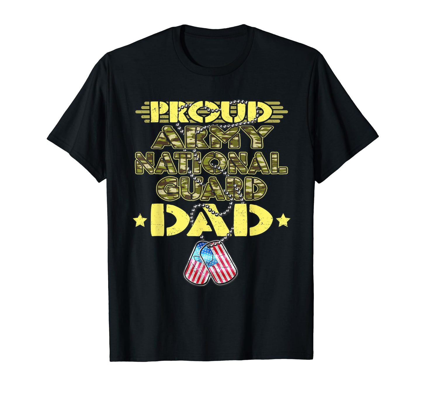 Proud Army National Guard Dad Dog Tags T-Shirt - Trendy Graphic Men Women - T-Shirt, Sweatshirt, Hoodie
