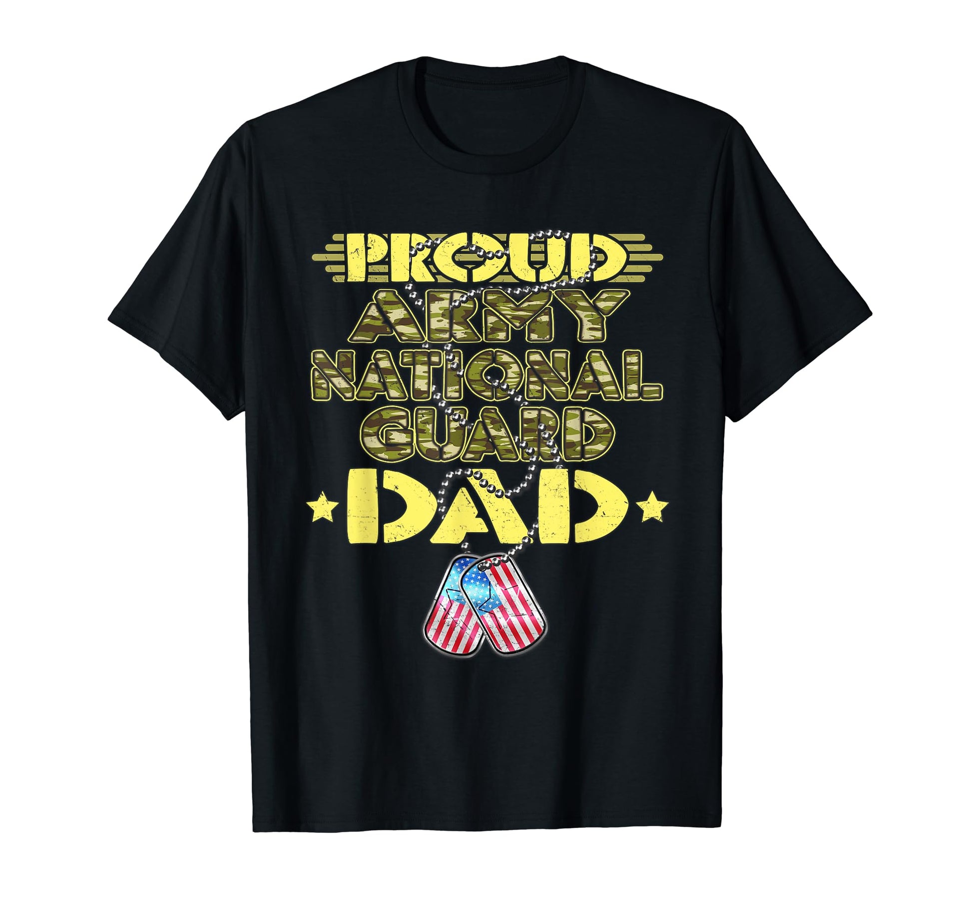 Proud Army National Guard Dad Dog Tags T-Shirt - Trendy Graphic Men Women - T-Shirt, Sweatshirt, Hoodie