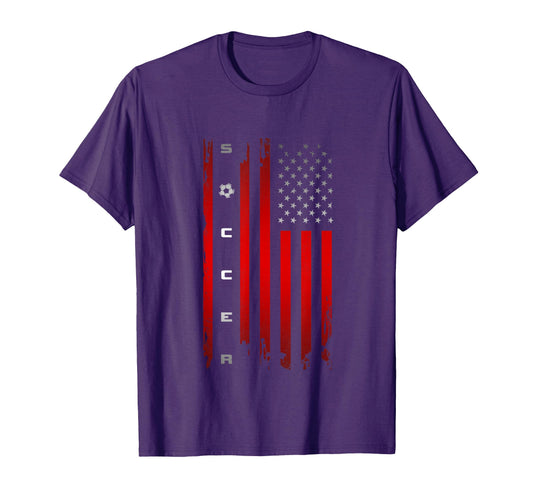 American Flag Soccer Soccer T-Shirt - Minimalist Print Men Women - T-Shirt, Sweatshirt, Hoodie