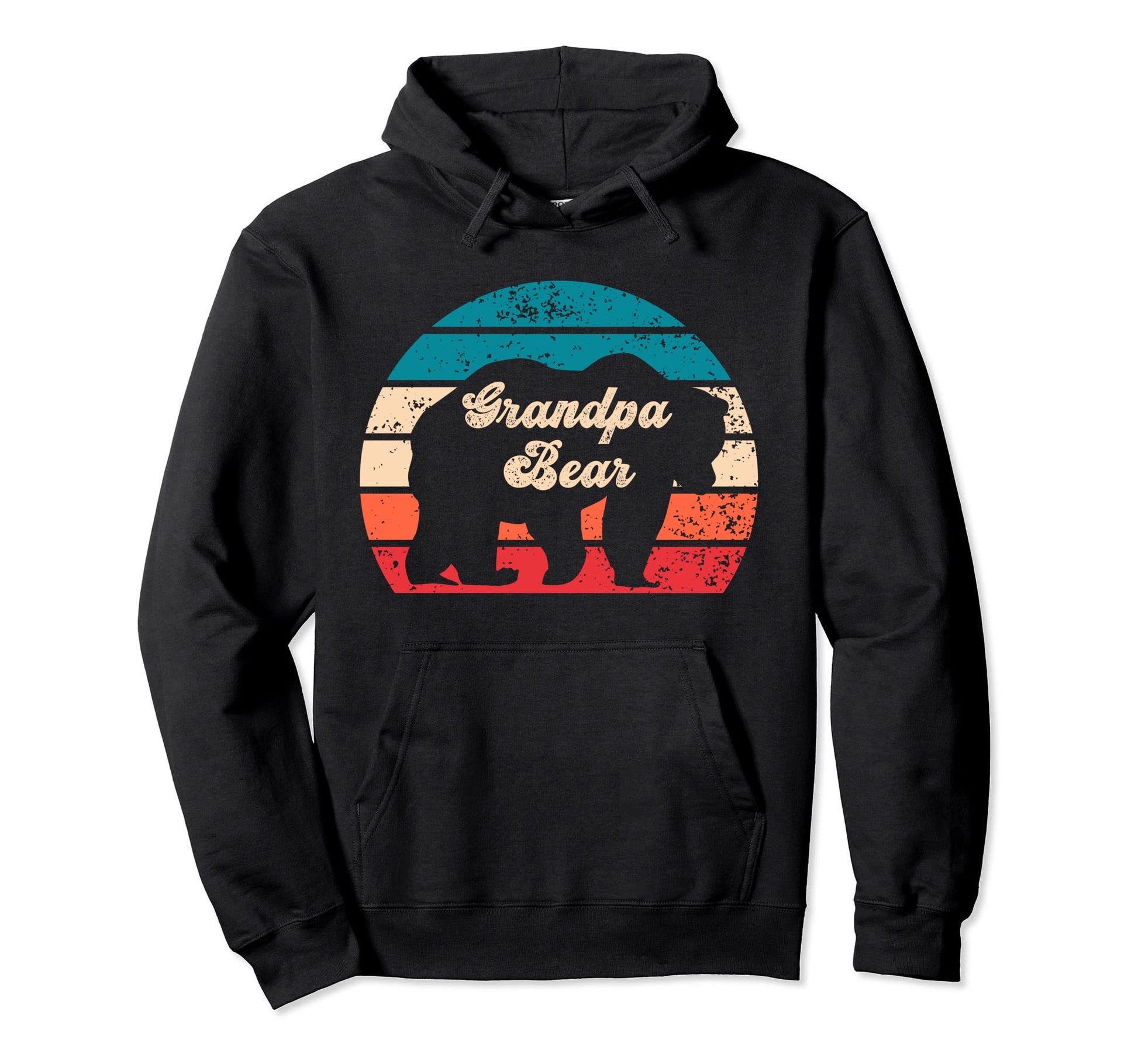 Grandpa Bear Sunset Silhouette Fun Hoodie - Casual Everyday Wear Men Women - T-Shirt, Sweatshirt, Hoodie