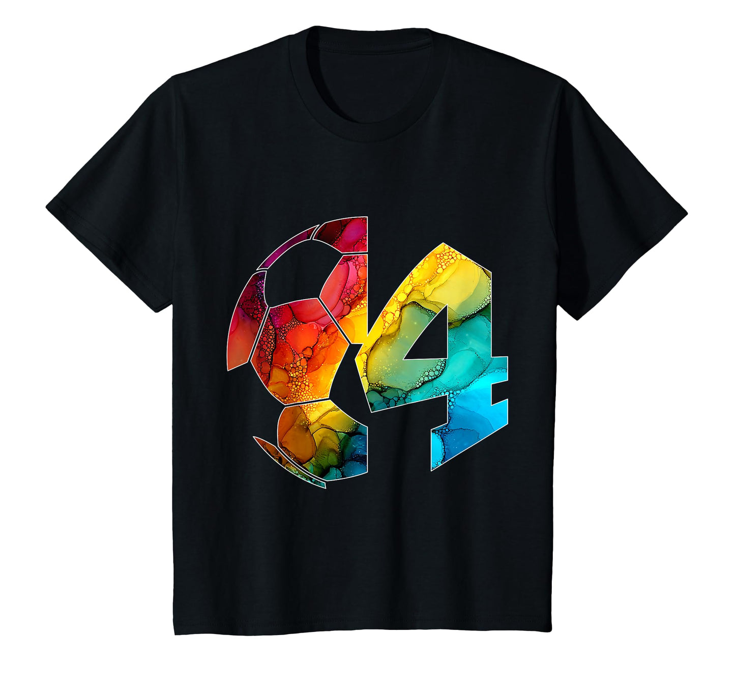 Number 4 Years Soccer 4Th Birthday T-Shirt - Minimalist Print for Adults - T-Shirt, Sweatshirt, Hoodie