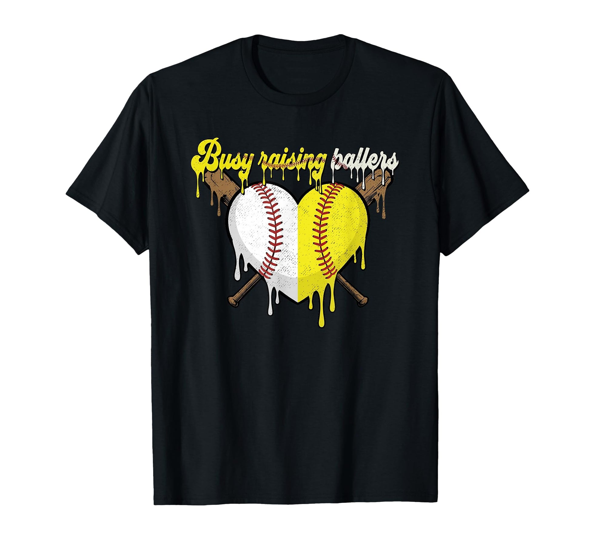Busy Raising Ballers Softball Baseball T-Shirt - Graphic Print Men Women - T-Shirt, Sweatshirt, Hoodie