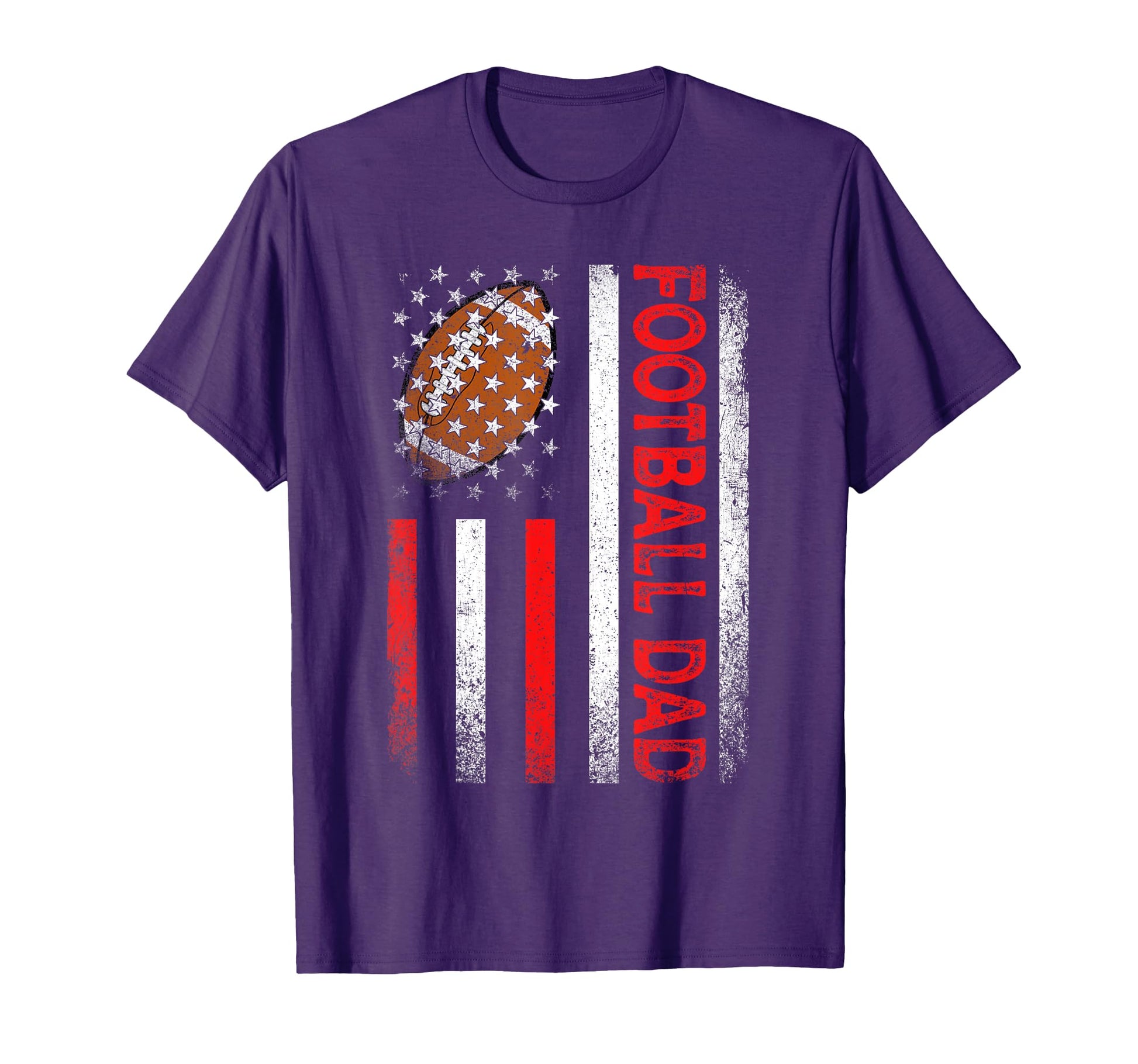 Mens American Flag Football Dad T-Shirt - Custom Art Print for Adults - T-Shirt, Sweatshirt, Hoodie