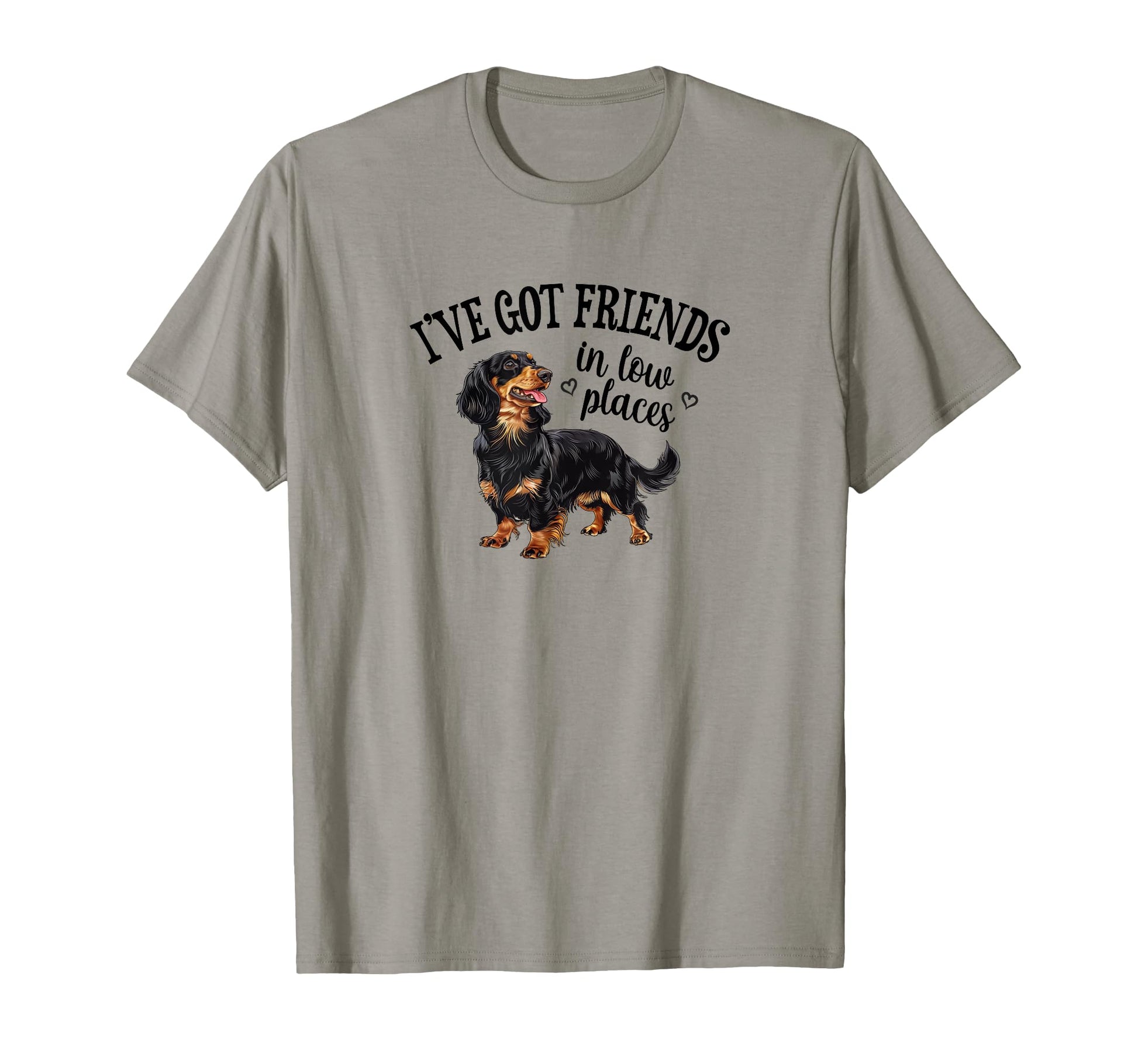 Funny Friends Low Places Black Long Haired T-Shirt - Trendy Graphic Unisex - T-Shirt, Sweatshirt, Hoodie