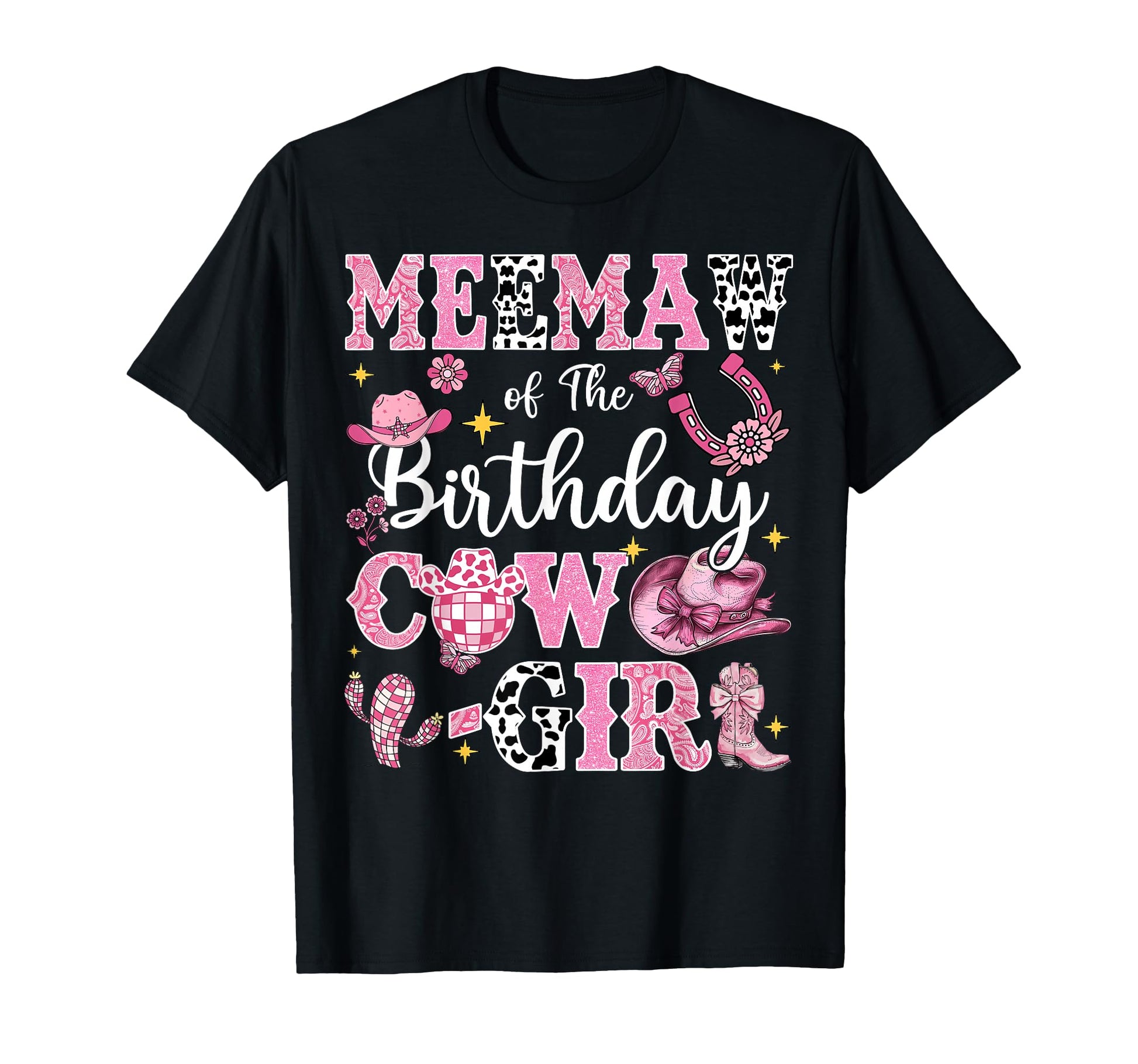 Meemaw Birthday Cow Rodeo Meemaw Bday Party T-Shirt - Trendy Graphic Unisex - T-Shirt, Sweatshirt, Hoodie