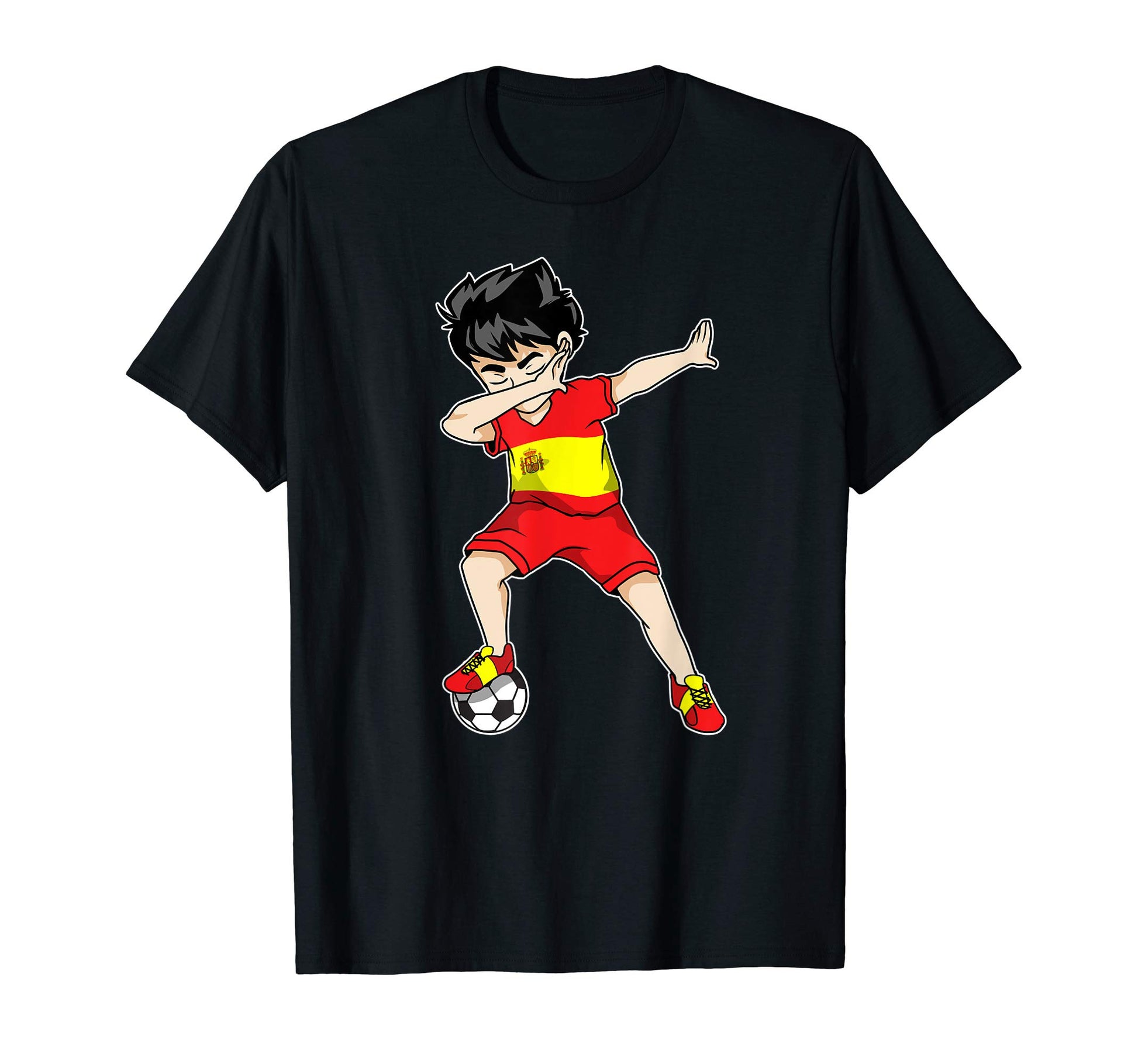 Dabbing Soccer Spain Football Spanish T-Shirt - Minimalist Print Men Women - T-Shirt, Sweatshirt, Hoodie