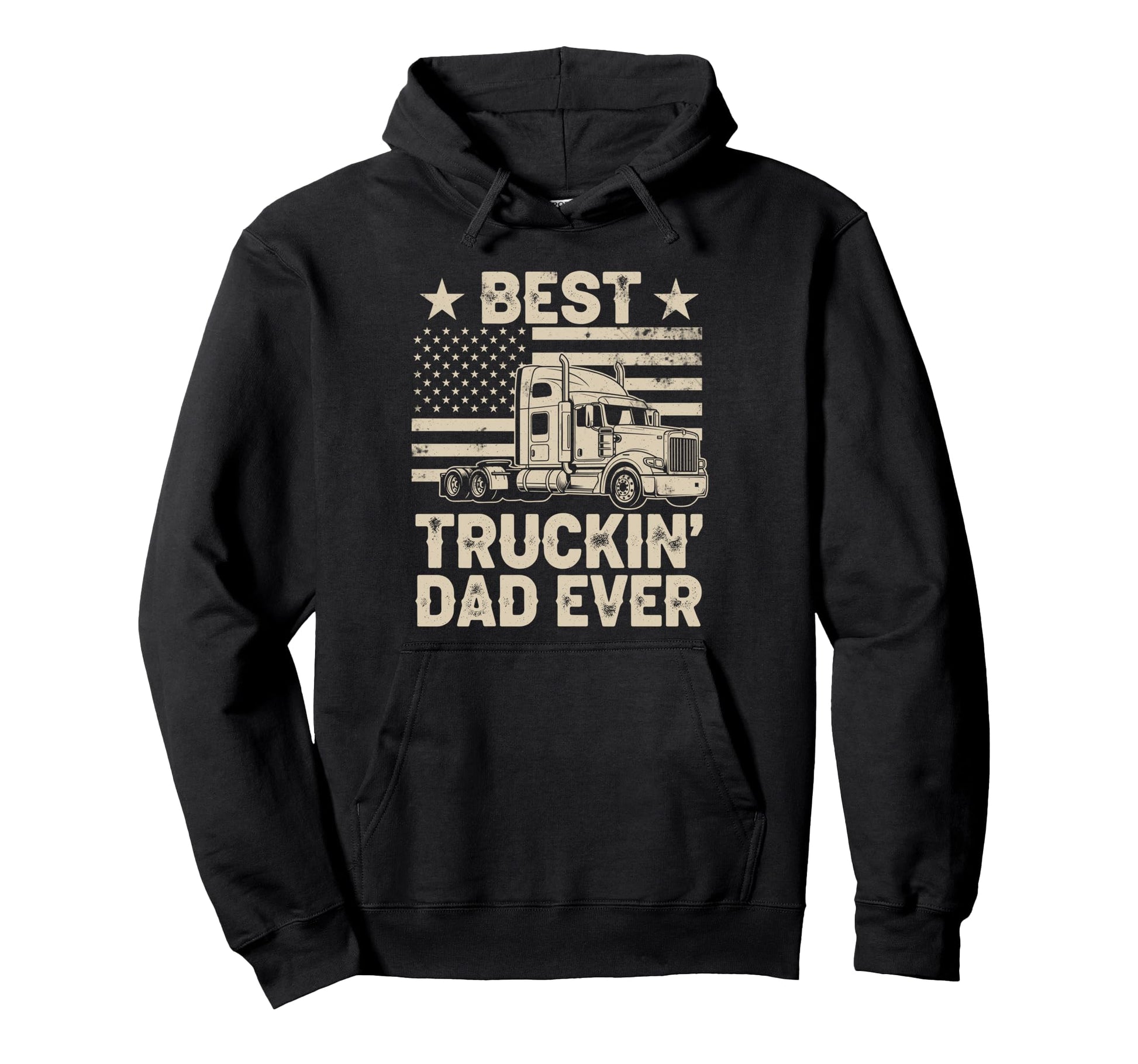 Best Truckin Dad Ever Funny Truck Driver Hoodie - Custom Art Print Unisex - T-Shirt, Sweatshirt, Hoodie