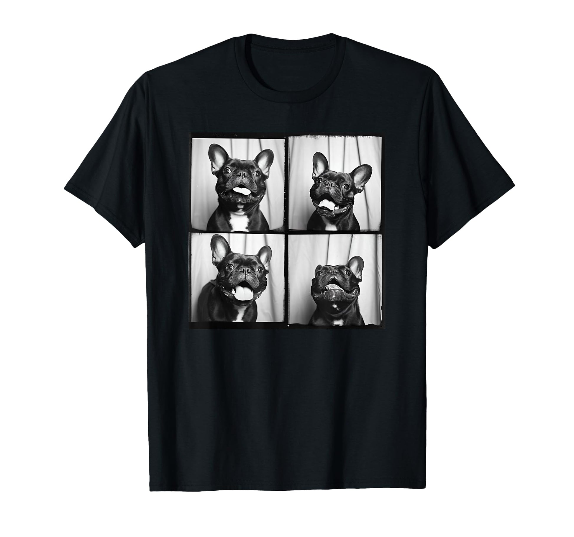 Frenchie Face Pet Portrait Photobooth T-Shirt - Unique Graphic Unisex - T-Shirt, Sweatshirt, Hoodie