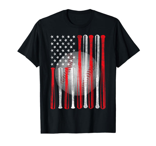 American Flag Baseball Flag Dad Mom T-Shirt - Novelty Apparel for Adults - T-Shirt, Sweatshirt, Hoodie