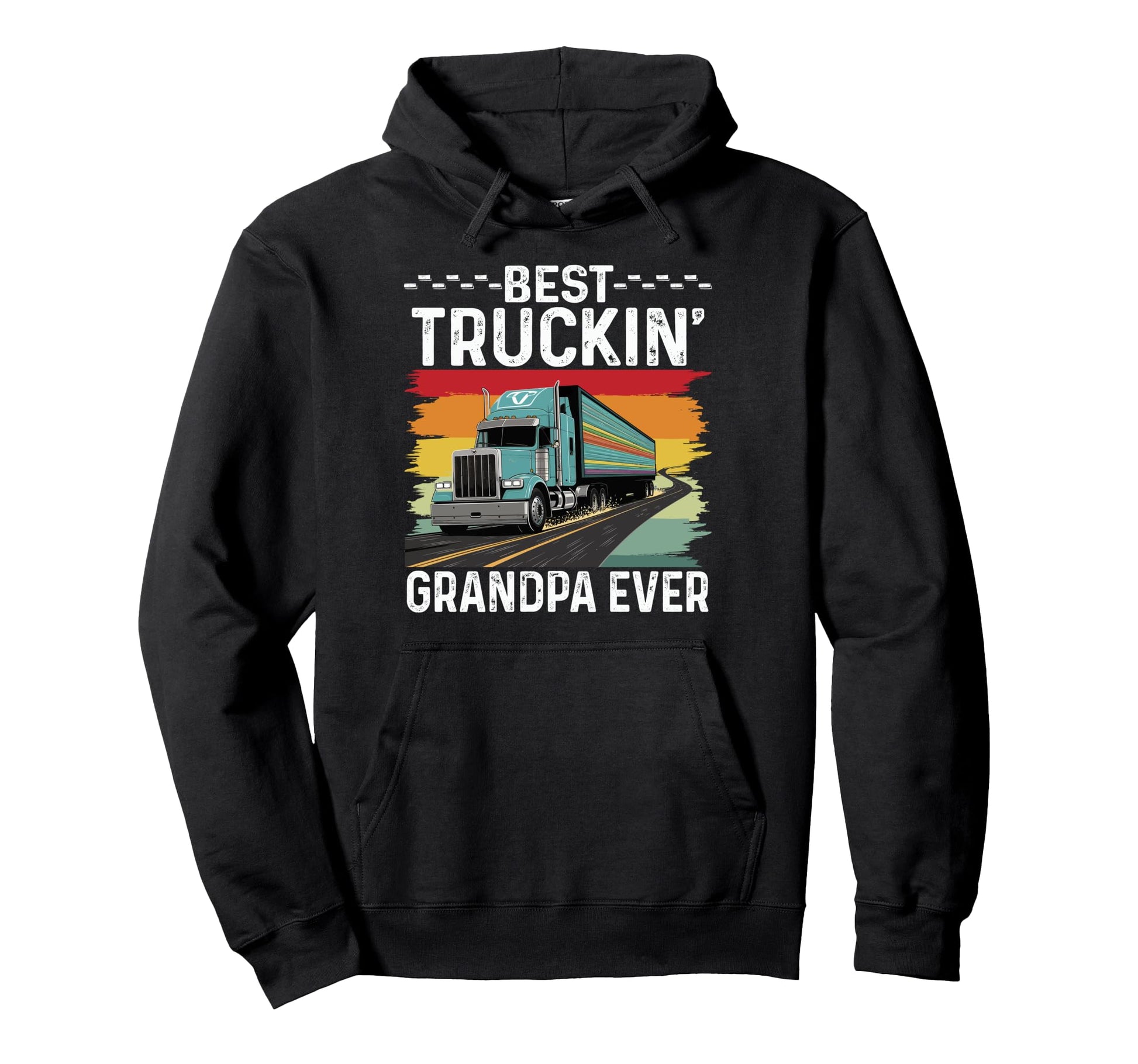 Best Truckin Grandpa Ever Big Rig Hoodie - Aesthetic Graphic Men Women - T-Shirt, Sweatshirt, Hoodie