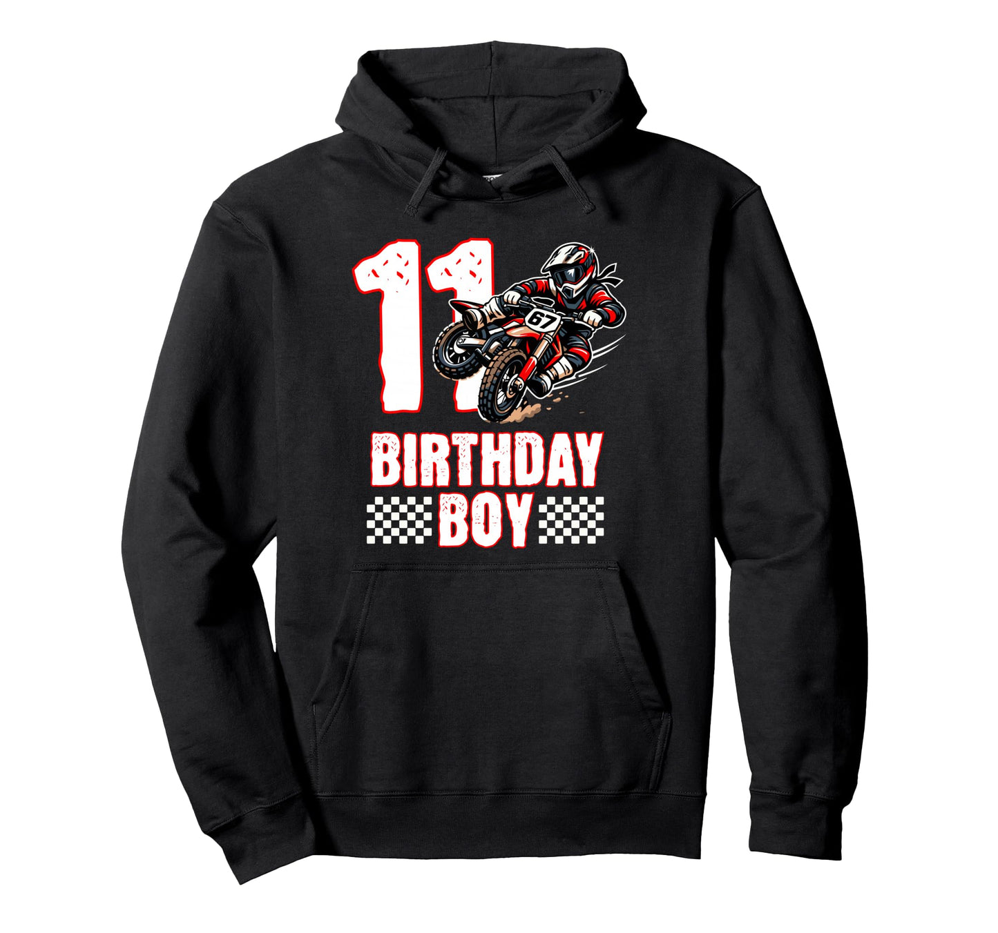 Motocross Birthday Dirt Bike 11Th Hoodie - Graphic Print Men Women - T-Shirt, Sweatshirt, Hoodie