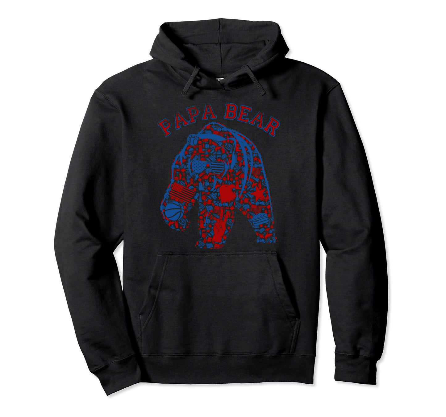 Usa Flag American Papa Bear Tank Gift Hoodie - Custom Art Print for Adults - T-Shirt, Sweatshirt, Hoodie