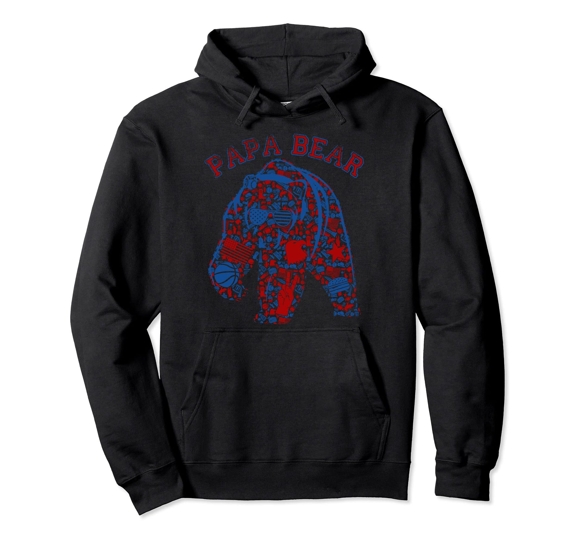 Usa Flag American Papa Bear Tank Gift Hoodie - Custom Art Print for Adults - T-Shirt, Sweatshirt, Hoodie