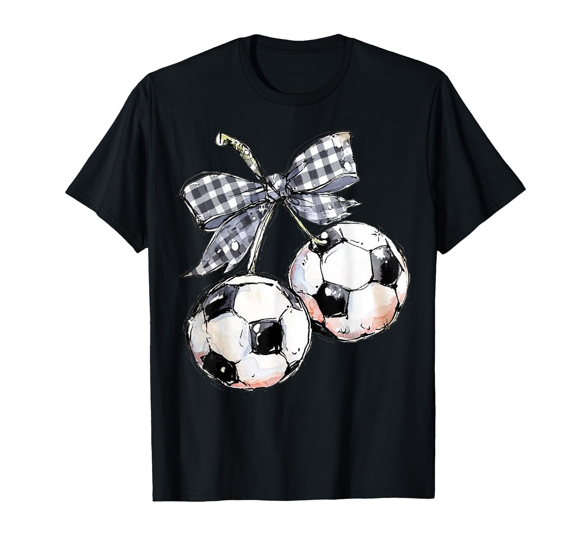 Cherries Soccer Checkered Coquette T-Shirt - Casual Everyday Wear Unisex - T-Shirt, Sweatshirt, Hoodie