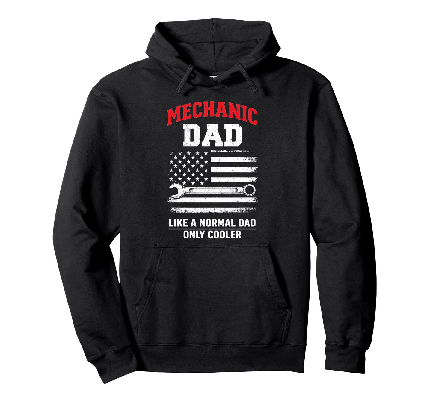 Mechanic Dad Usa Flag Handyman Fathers Hoodie - Unique Graphic Men Women - T-Shirt, Sweatshirt, Hoodie