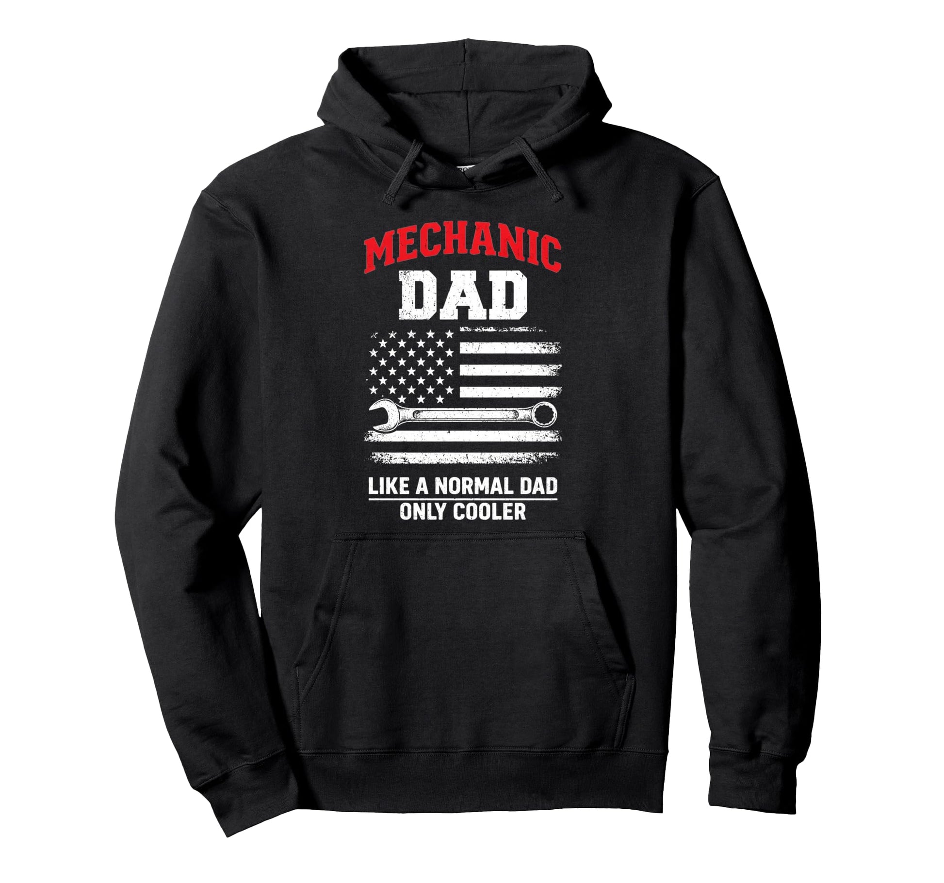 Mechanic Dad Usa Flag Handyman Fathers Hoodie - Unique Graphic Men Women - T-Shirt, Sweatshirt, Hoodie