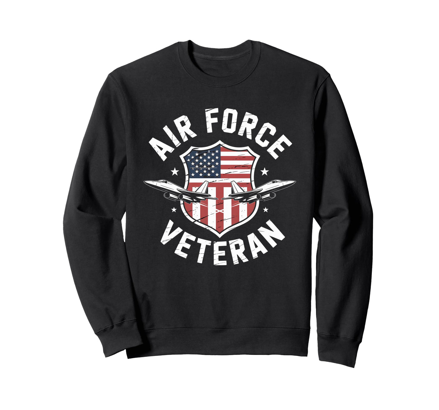 Air Force Veteran Us American Flag Dad Sweatshirt - Graphic Print Unisex - T-Shirt, Sweatshirt, Hoodie