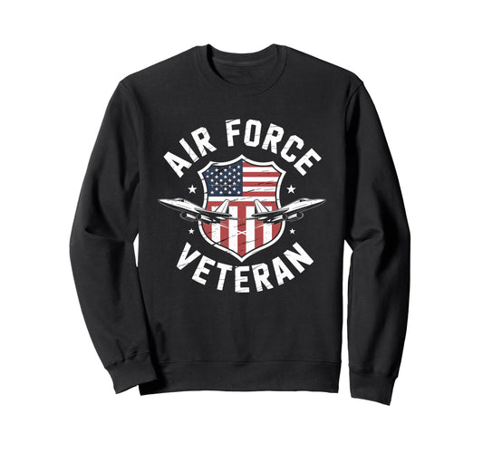 Air Force Veteran Us American Flag Dad Sweatshirt - Graphic Print Unisex - T-Shirt, Sweatshirt, Hoodie