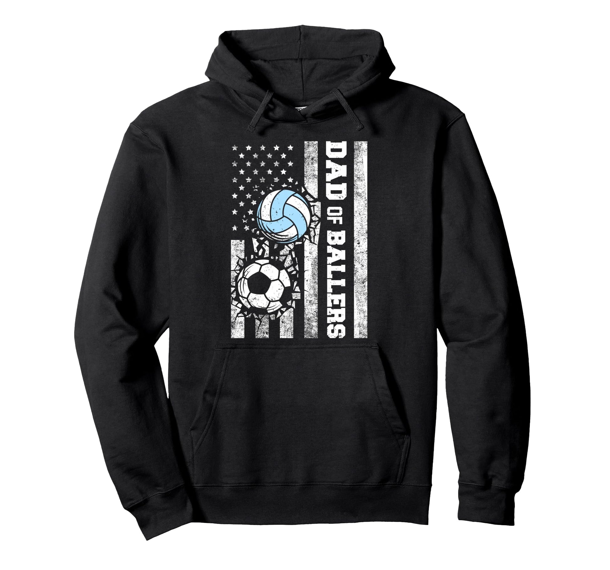 Dad Ballers Funny Usa Flag Soccer Hoodie - Minimalist Print Men Women - T-Shirt, Sweatshirt, Hoodie