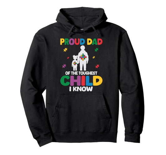 Autism Awareness Father Daughter Hoodie - Casual Everyday Wear Unisex - T-Shirt, Sweatshirt, Hoodie